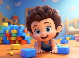 3d Portrait Adorable Cartoon Baby Boy 23 2151734995